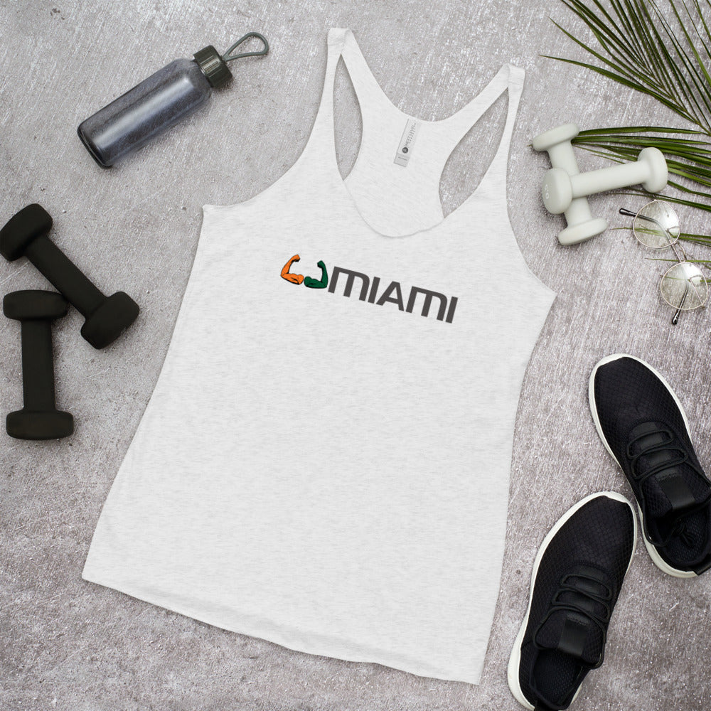 Miami 305 Area Code Native College Football Fan Women's Racerback Tank Top