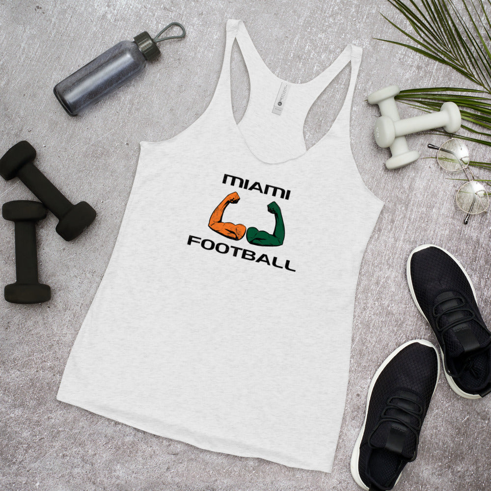 Miami Native 305 Area Code College Football Fan Women's Racerback Tank Top