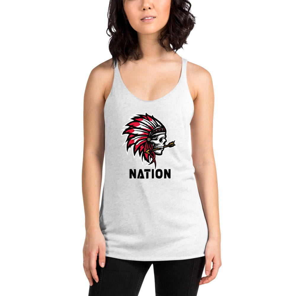 Indian Chief Nation Football Fan Women's Racerback Tank Top