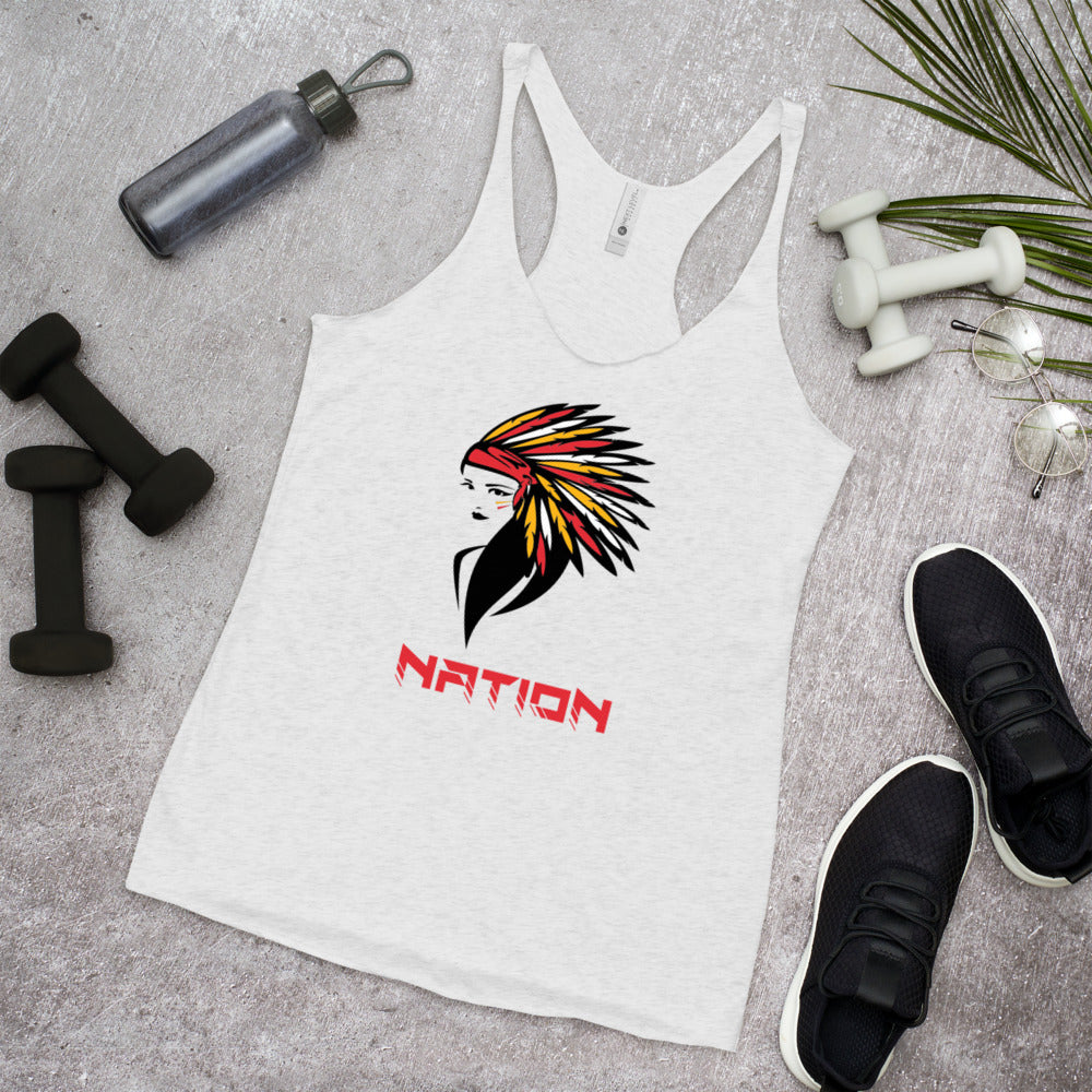 Indian Chief Nation Female Football Fan Women's Racerback Tank Top