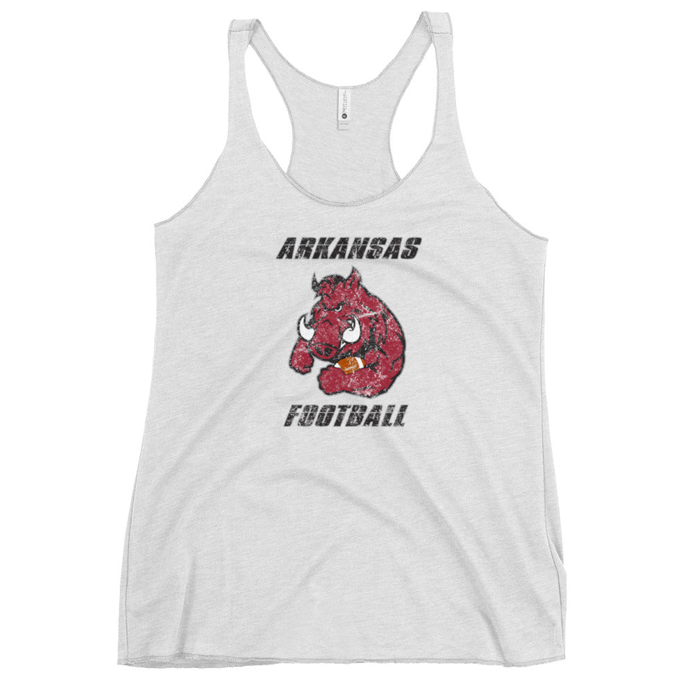 State Of Arkansas Native Football Fan Women's Racerback Tank Top