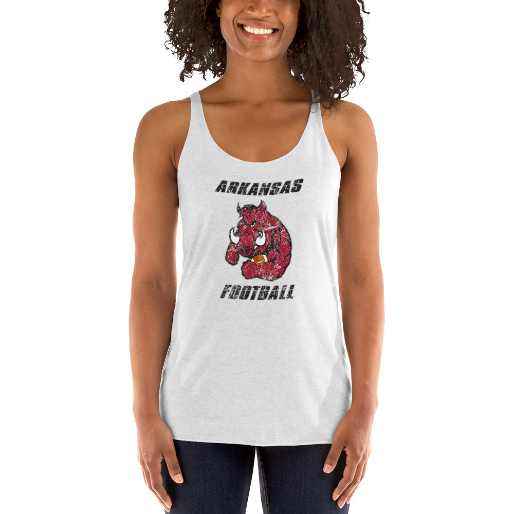 State Of Arkansas Native Football Fan Women's Racerback Tank Top