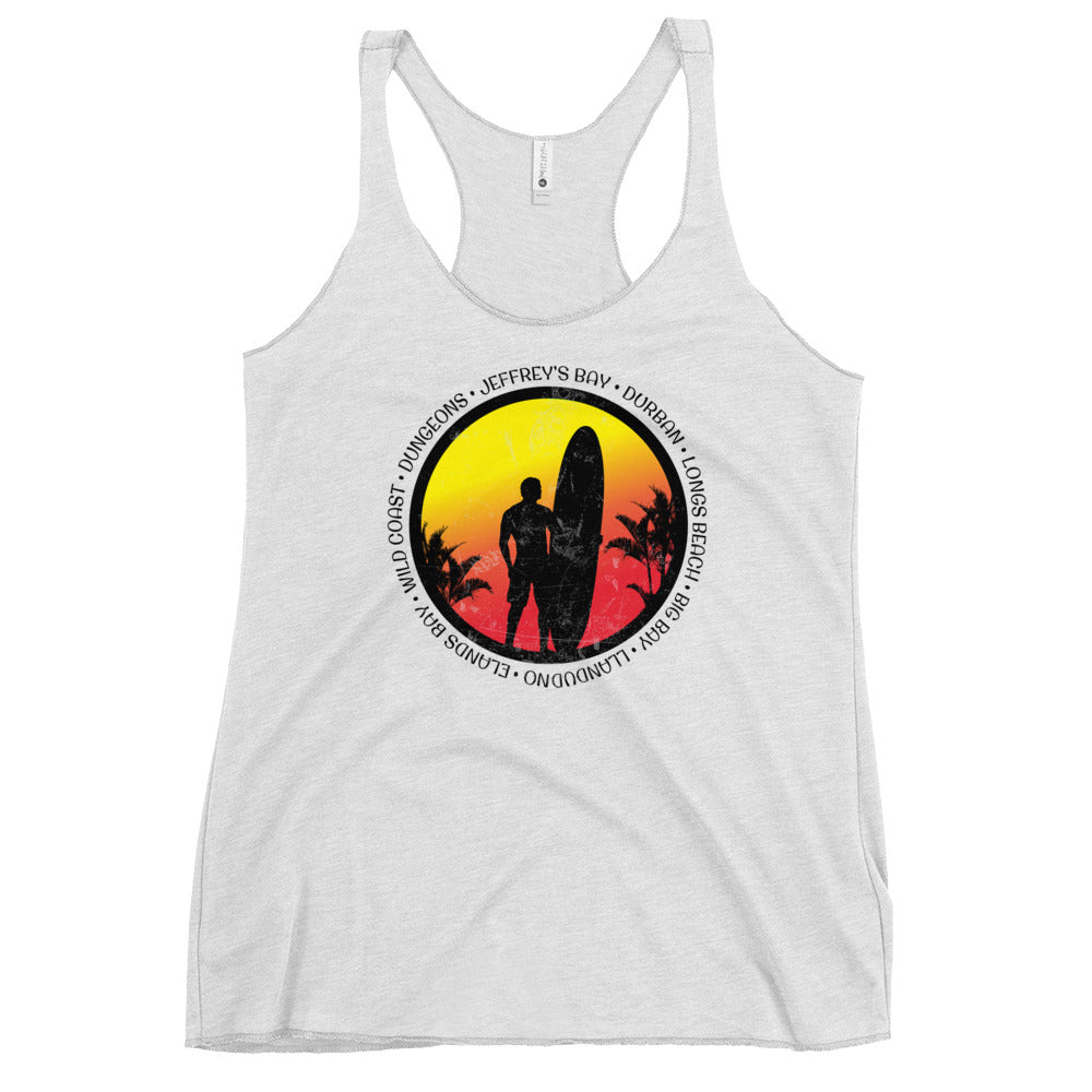 Cool South Africa Surf Fan Surfing Lover Beach Women's Racerback Tank Top