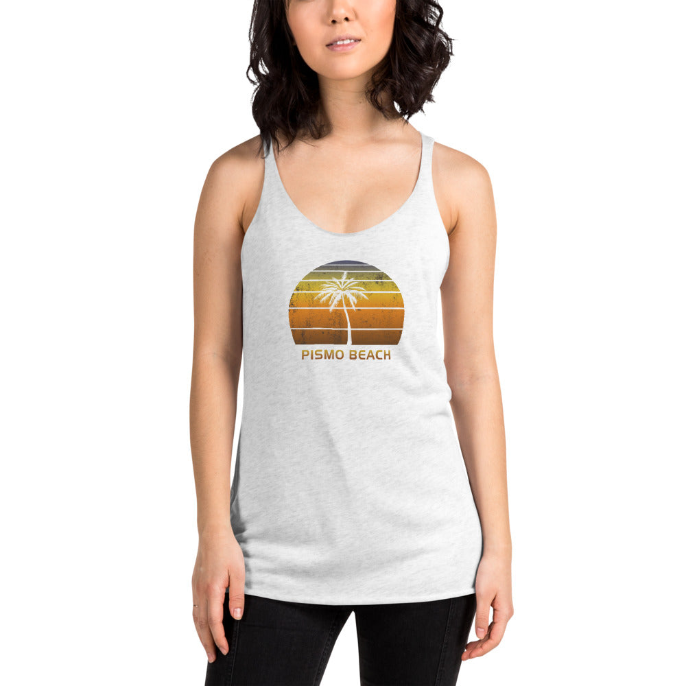 Vintage Pismo Beach California Women's Racerback Tank Top Sunset Vacation