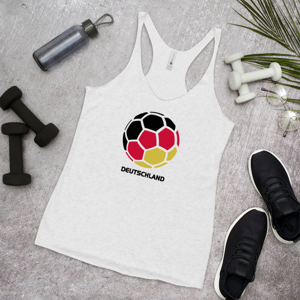 Deutschland National Soccer Team Football Pride Country Flag Women's Racerback Tank Top