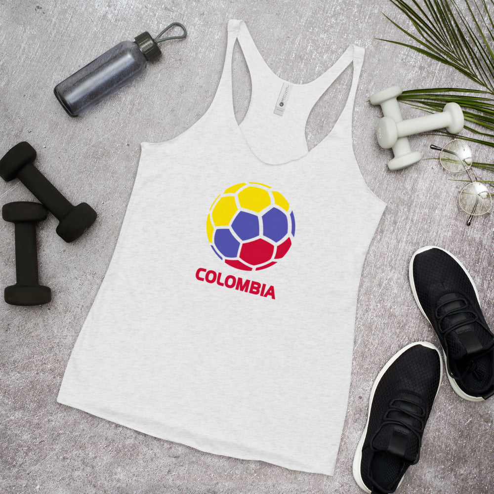 Colombia National Soccer Team Football Pride Country Flag Women's Racerback Tank Top