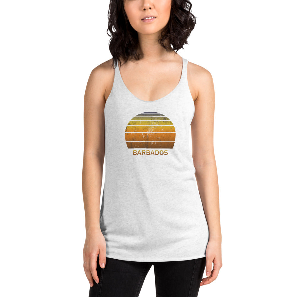 Retro Barbados Beach Vacation Souvenir Women's Racerback Tank Top