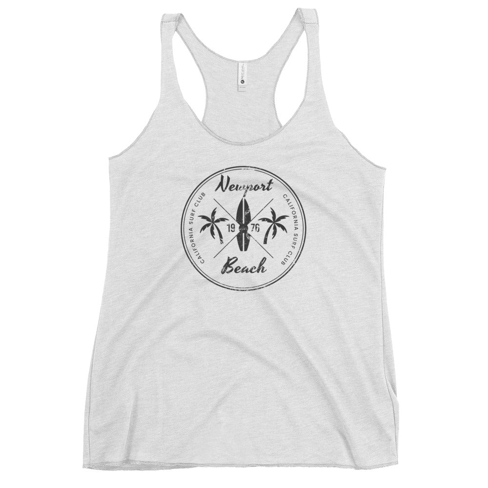 Retro Newport Beach California Surfing Fan Women's Racerback Tank Top