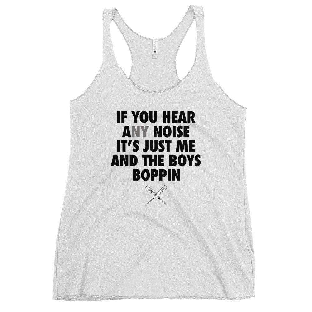 New York Baseball Fan Funny Boys Boppin Quote NY Women's Racerback Tank Top