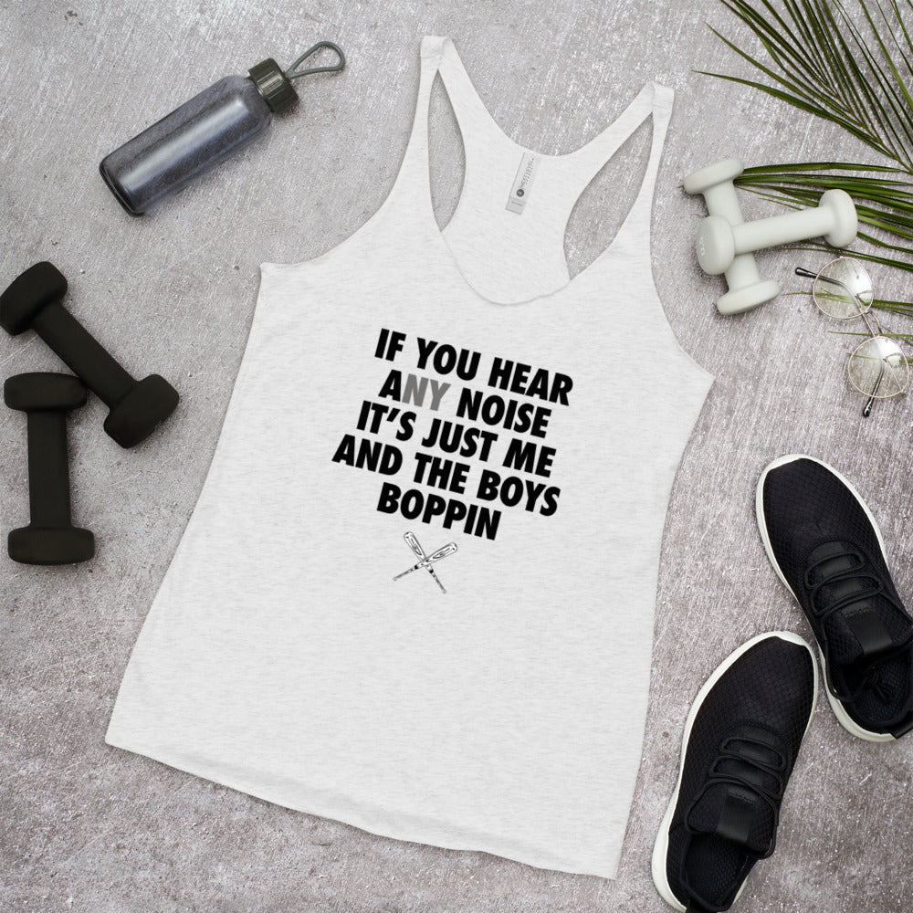 New York Baseball Fan Funny Boys Boppin Quote NY Women's Racerback Tank Top