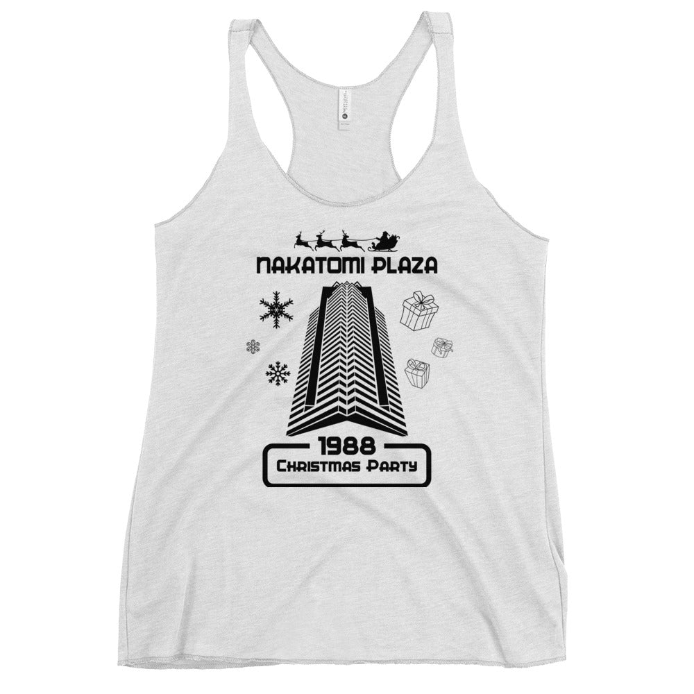 Funny Nakatomi Plaza Christmas Party Parody Joke Women's Racerback Tank Top