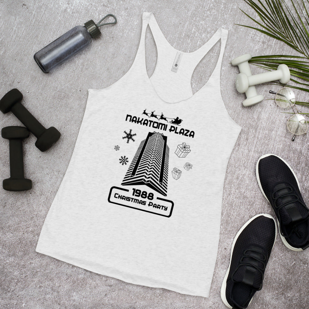 Funny Nakatomi Plaza Christmas Party Parody Joke Women's Racerback Tank Top