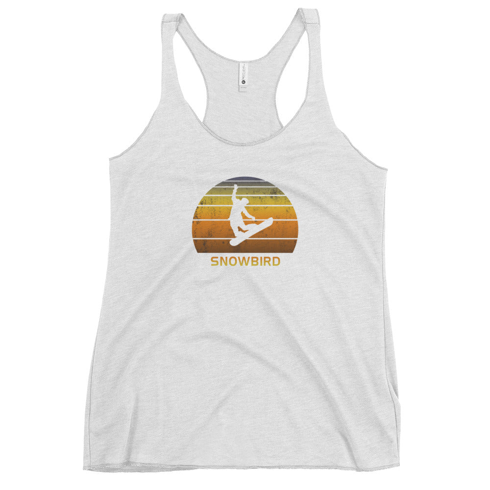 Retro Snowbird Utah Snowboarding Fan Women's Racerback Tank Top