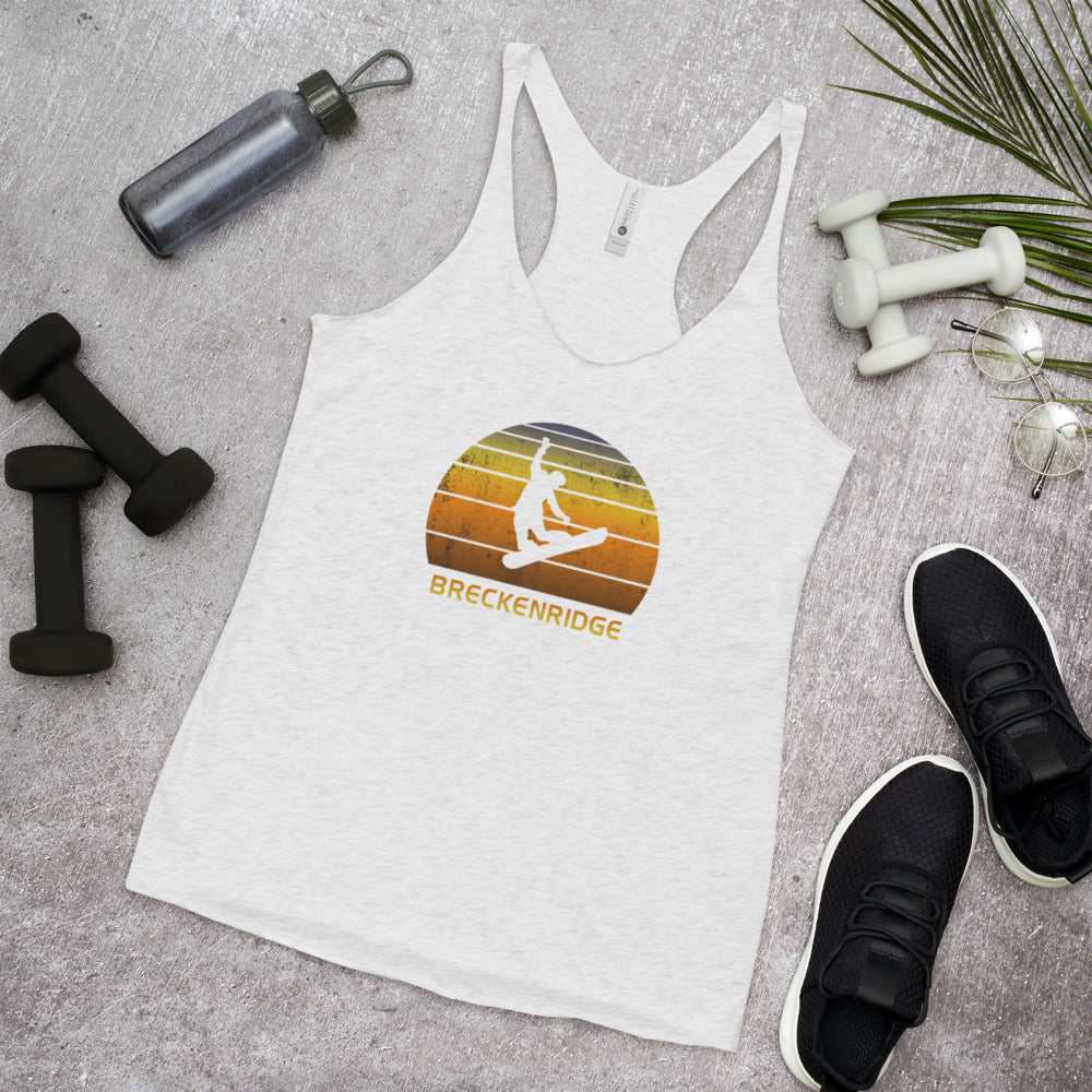 Retro Breckenridge Colorado Snowboarding Fan Women's Racerback Tank Top