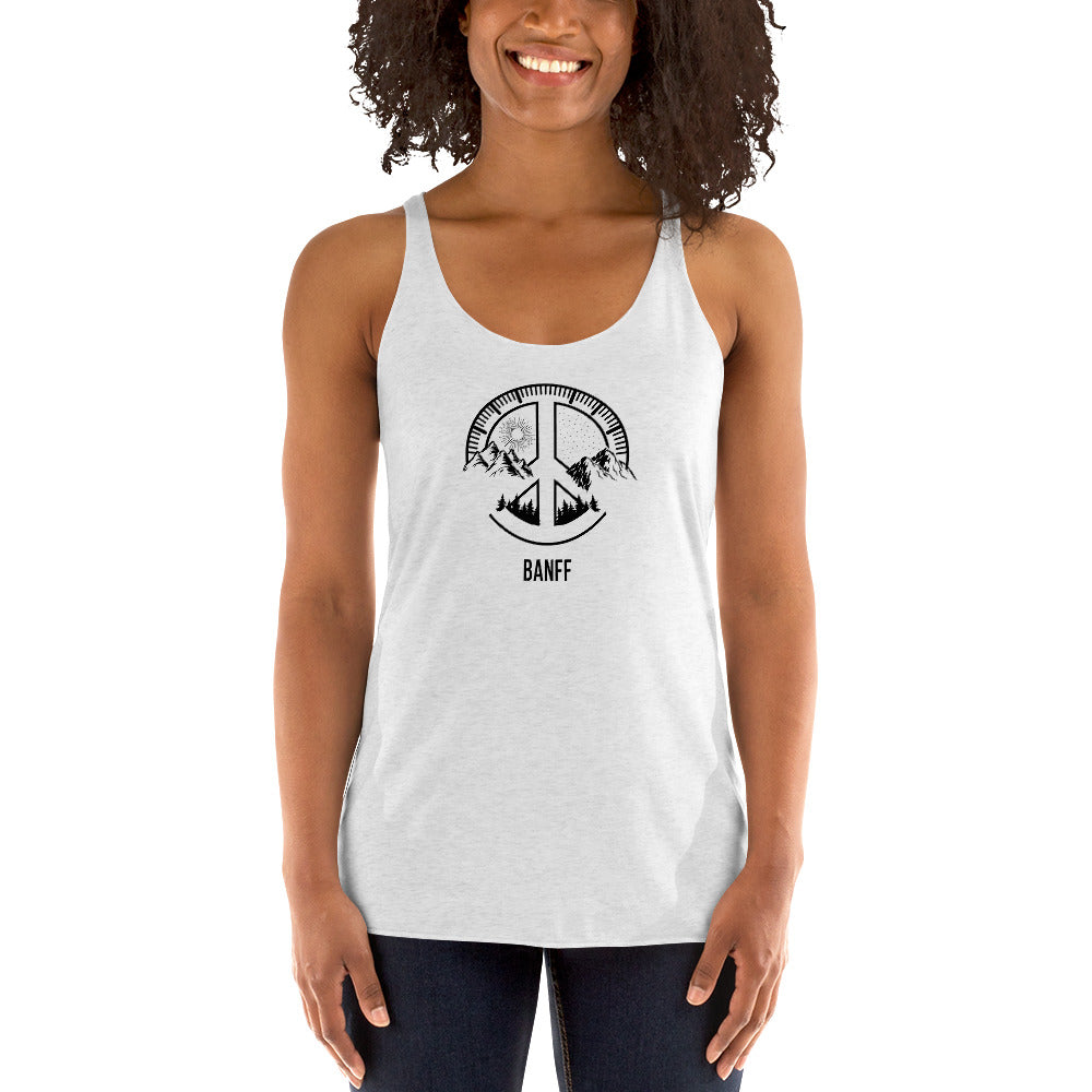 Cool Banff Canada Outdoors Fan Nature Lover Ski Women's Racerback Tank Top