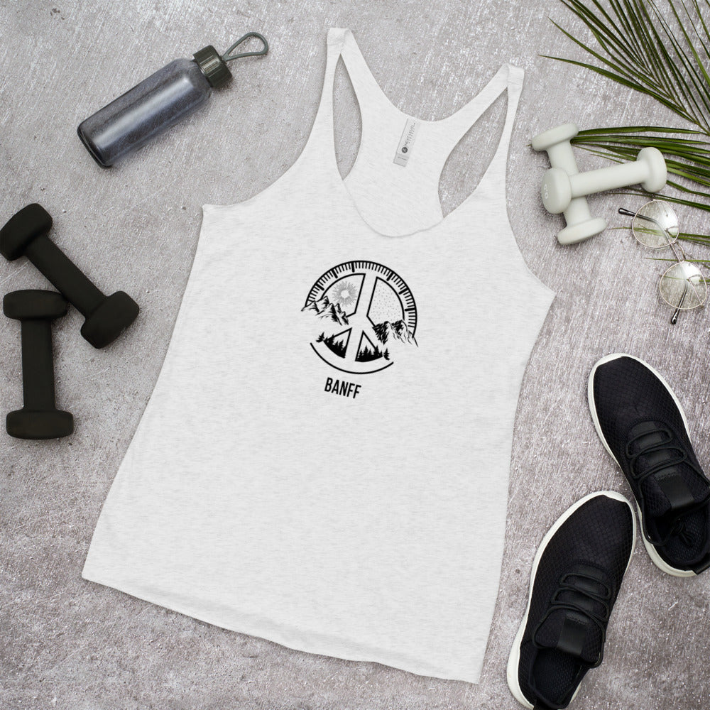 Cool Banff Canada Outdoors Fan Nature Lover Ski Women's Racerback Tank Top