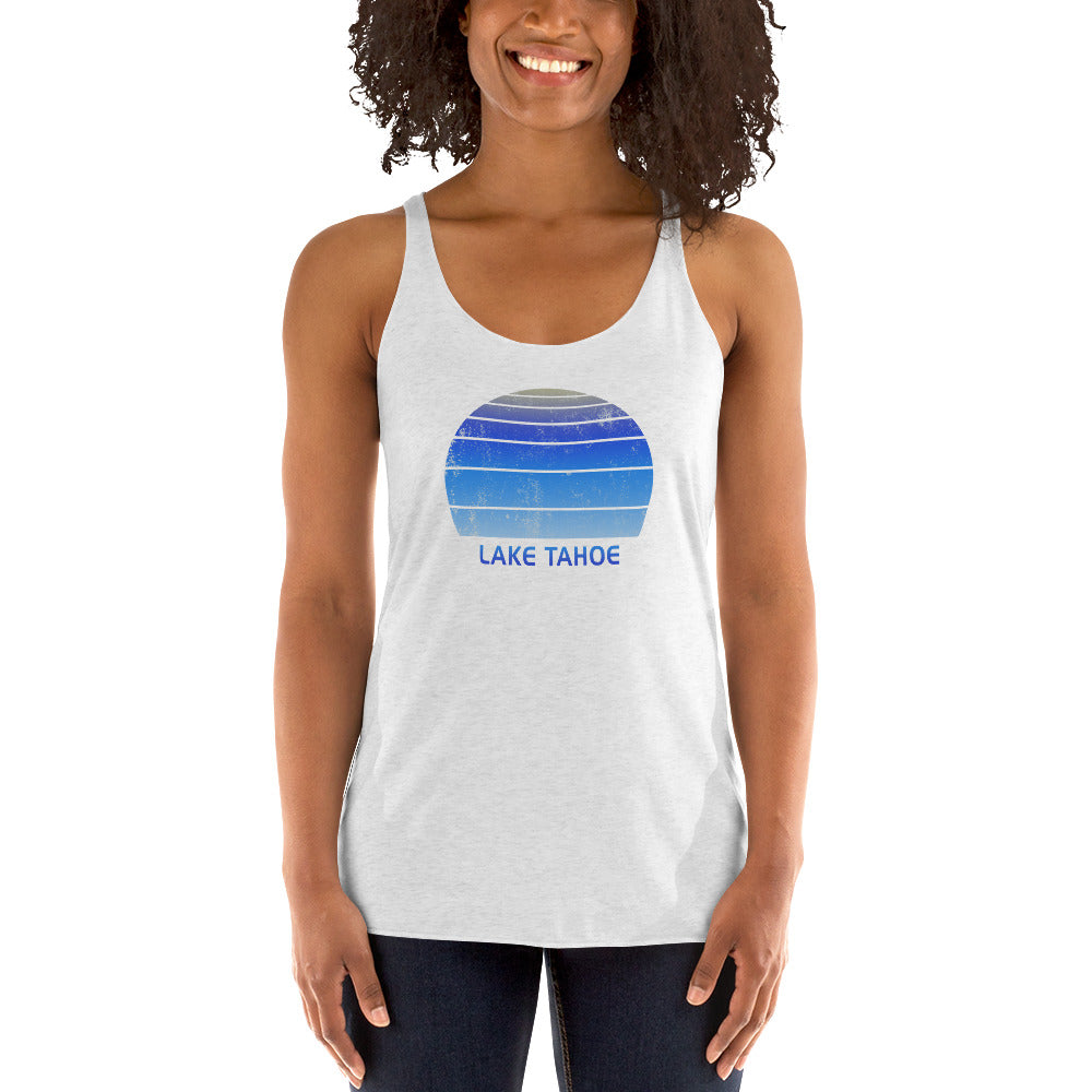 Retro Lake Tahoe California Ski Skiing Fan Women's Racerback Tank Top