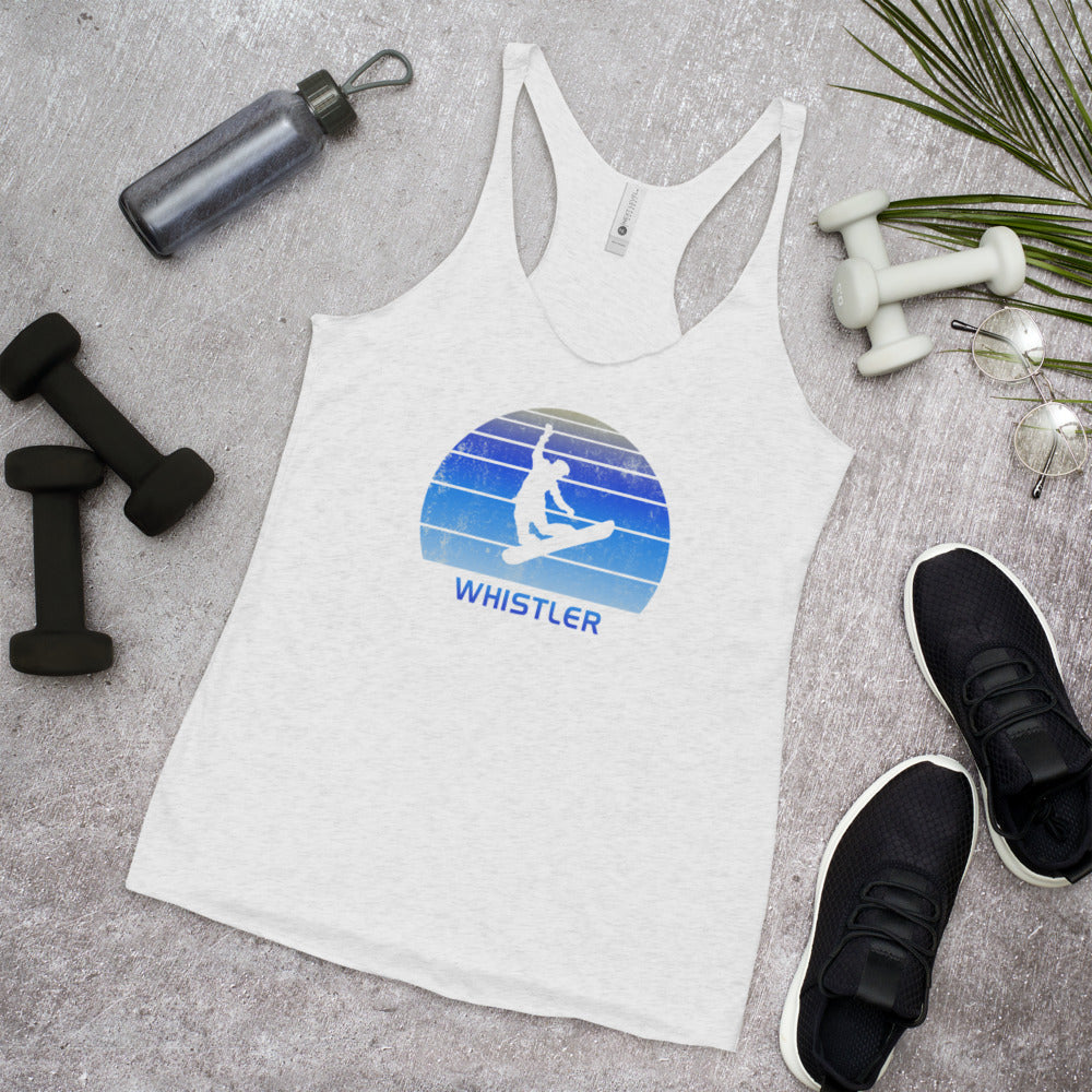 Retro Whistler Canada Snowboarding Fan Women's Racerback Tank Top