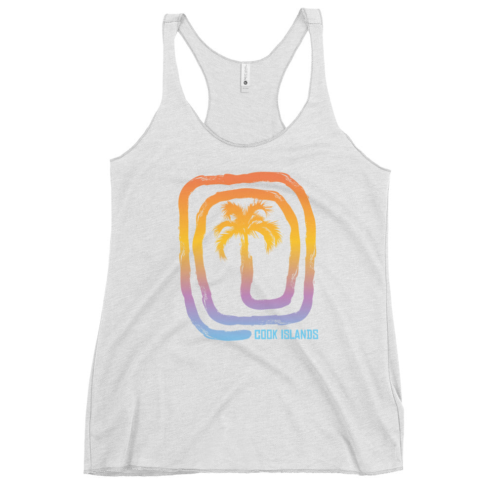 Cool Cook Islands Polynesia Palm Tree Souvenir Vacation Women's Racerback Tank Top
