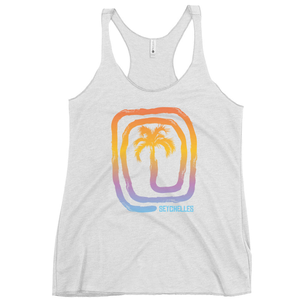 Cool Seychelles Palm Tree Souvenir Vacation Women's Racerback Tank Top