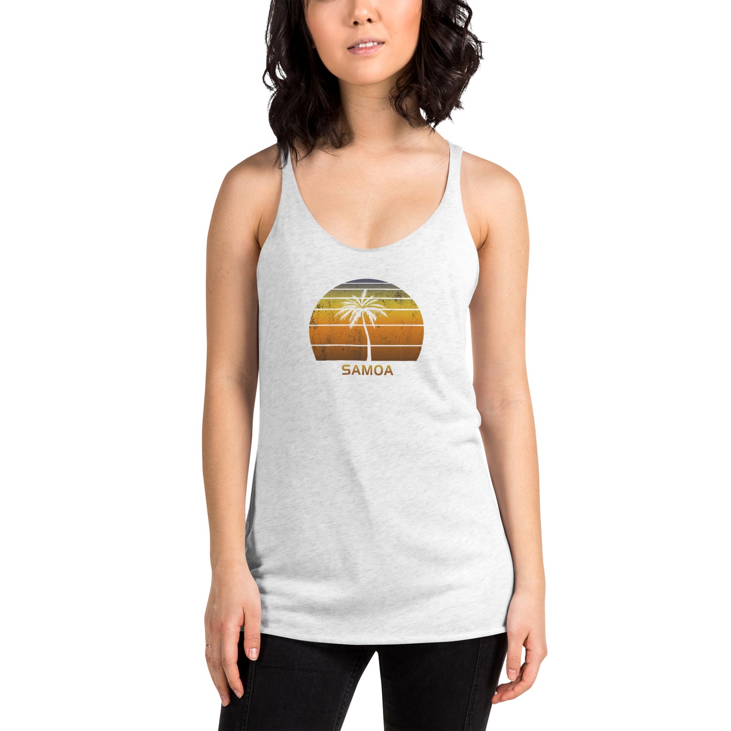 Vintage Samoa Women's Racerback Tank Top Sunset
