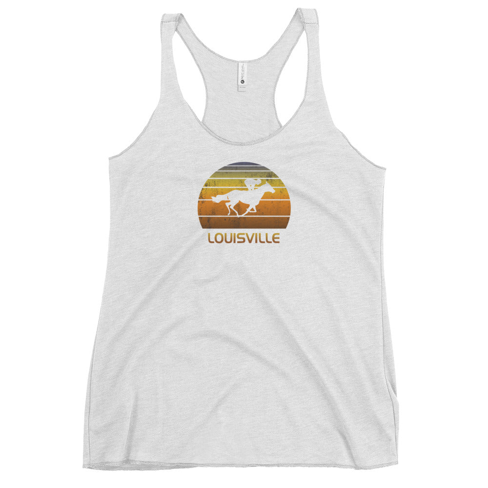 Horse Vintage Racing Louisville Kentucky Fan Race Cool Women's Racerback Tank Top