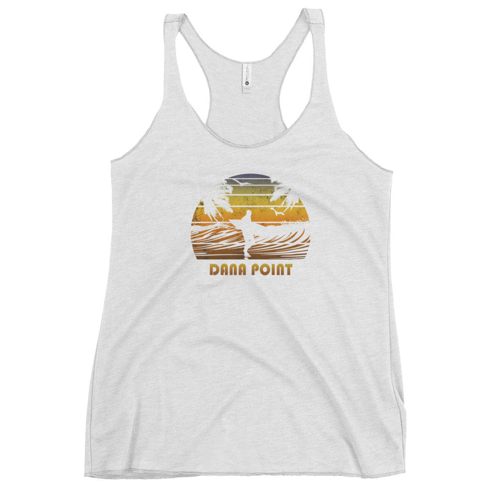 Retro Dana Point California Surfing Fan Surfer Beach Women's Racerback Tank Top
