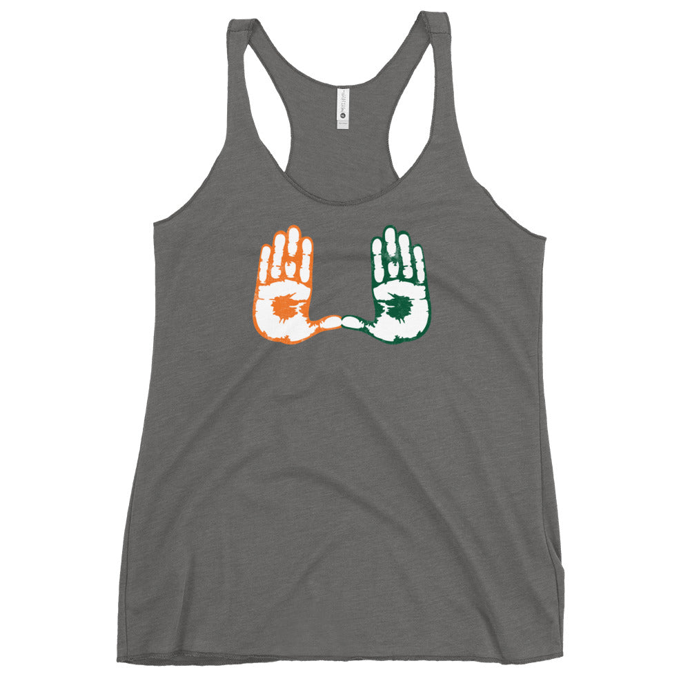 Miami Native 305 Area Code College Football Fan Women's Racerback Tank Top