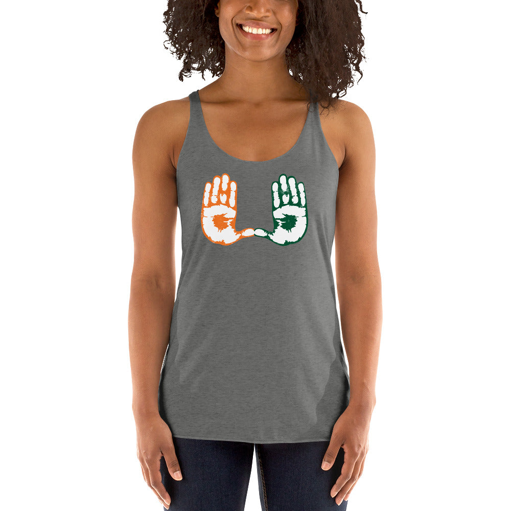 Miami Native 305 Area Code College Football Fan Women's Racerback Tank Top