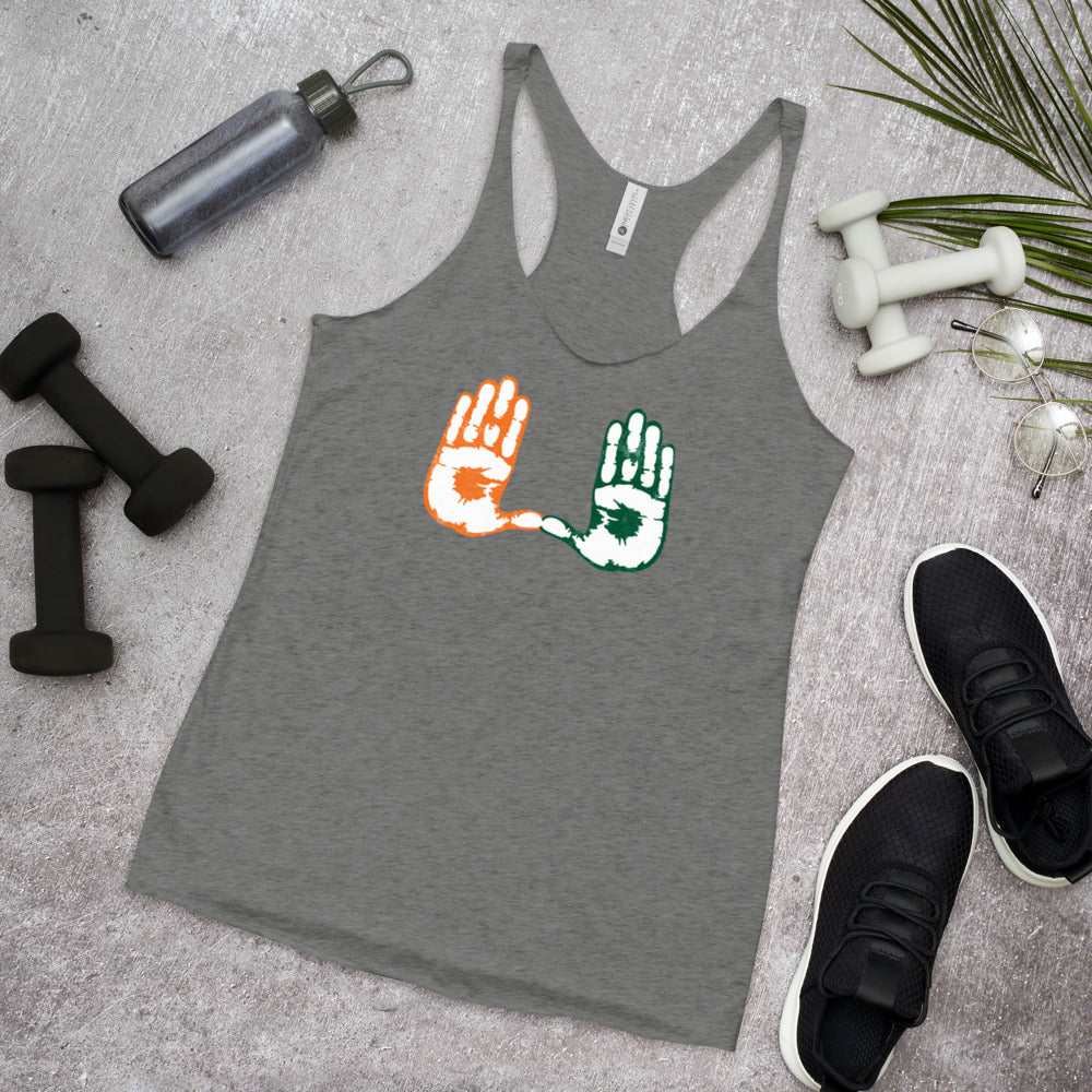 Miami Native 305 Area Code College Football Fan Women's Racerback Tank Top