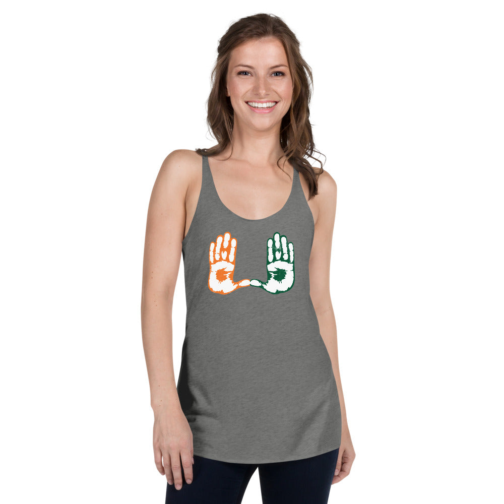 Miami Native 305 Area Code College Football Fan Women's Racerback Tank Top