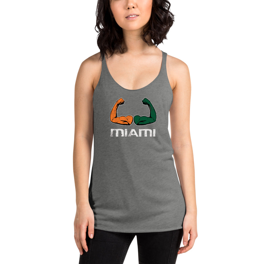Miami Native 305 Area Code College Football Fan Women's Racerback Tank Top