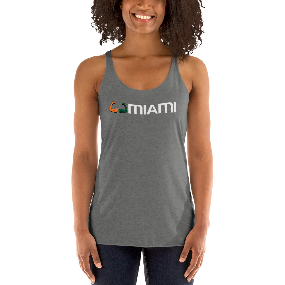 Miami 305 Area Code Native College Football Fan Women's Racerback Tank Top