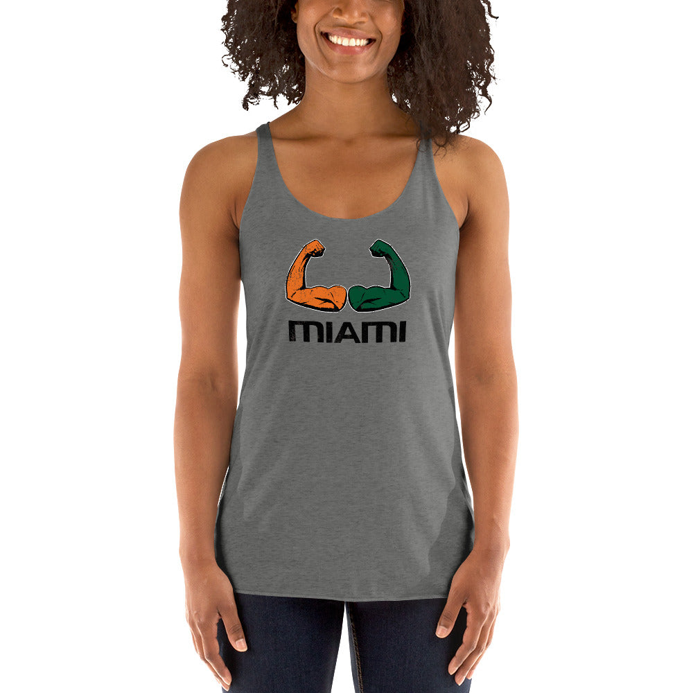 Miami 305 Area Code Native College Football Fan Women's Racerback Tank Top