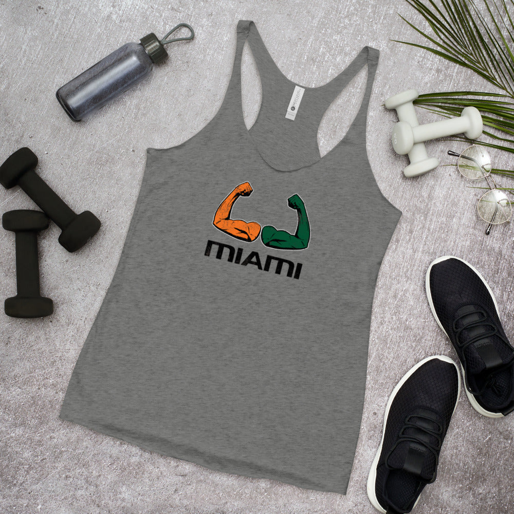 Miami 305 Area Code Native College Football Fan Women's Racerback Tank Top