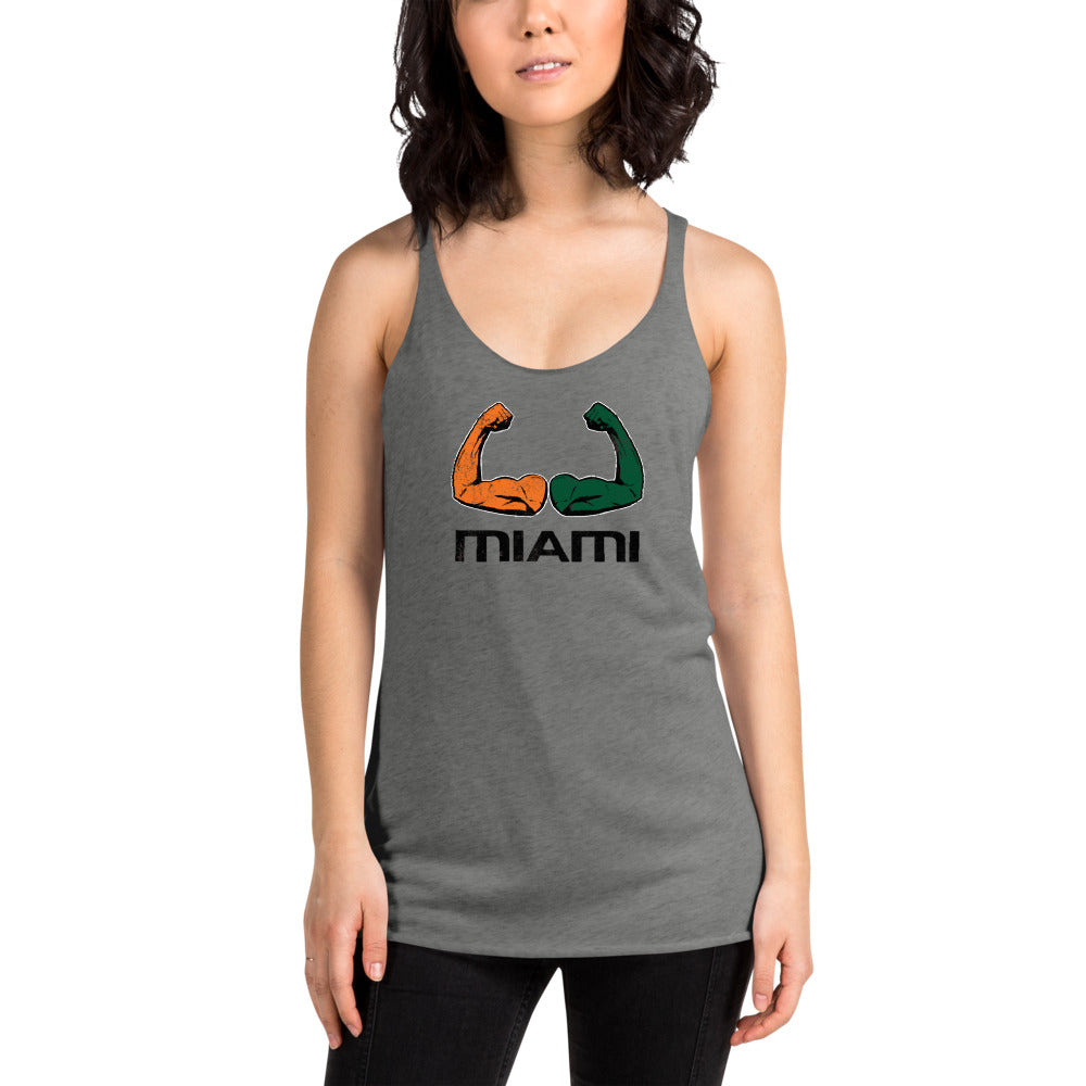 Miami 305 Area Code Native College Football Fan Women's Racerback Tank Top