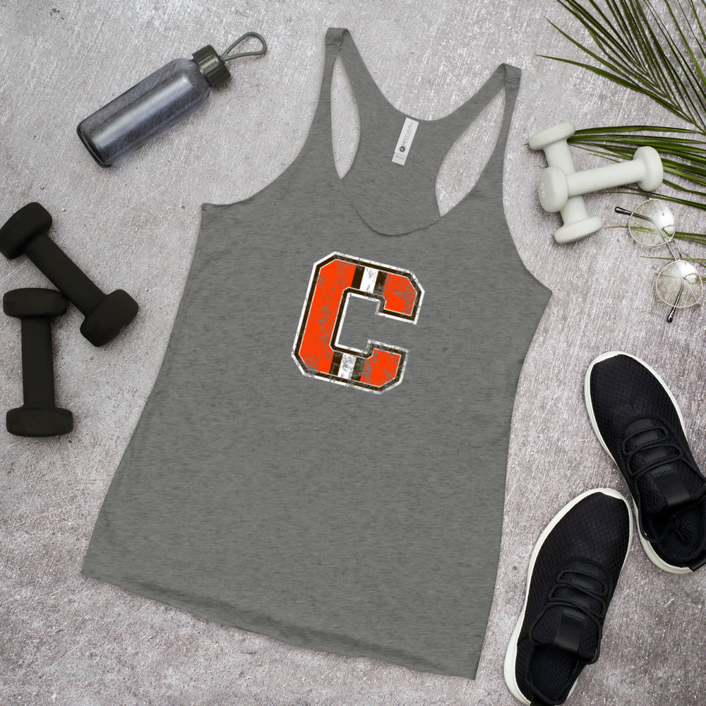 Retro Cleveland Native Football Fan Women's Racerback Tank Top