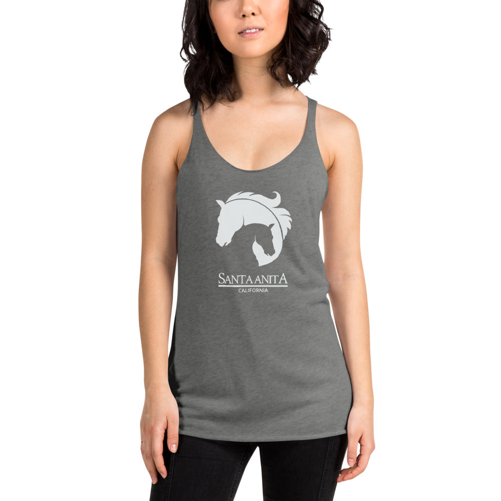 Cool Santa Anita California Horse Racing Track Derby Fans Women's Racerback Tank Top