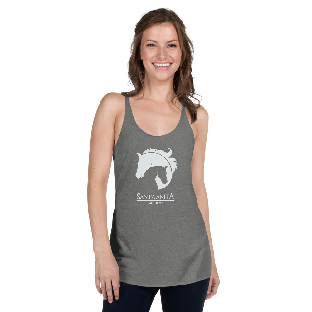 Cool Santa Anita California Horse Racing Track Derby Fans Women's Racerback Tank Top