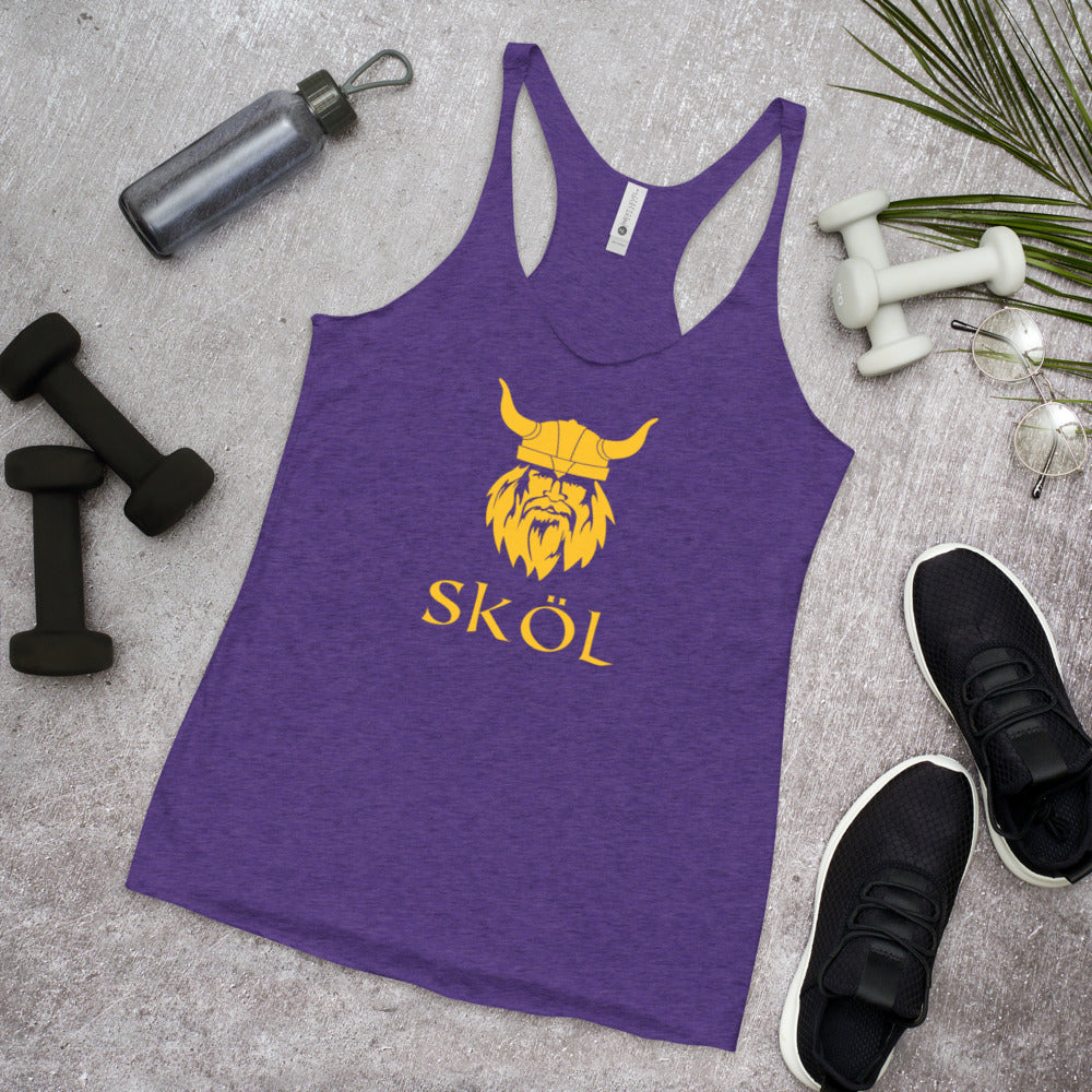 Skol Viking Chant Slogan Minnesota Fan Football Women's Racerback Tank Top