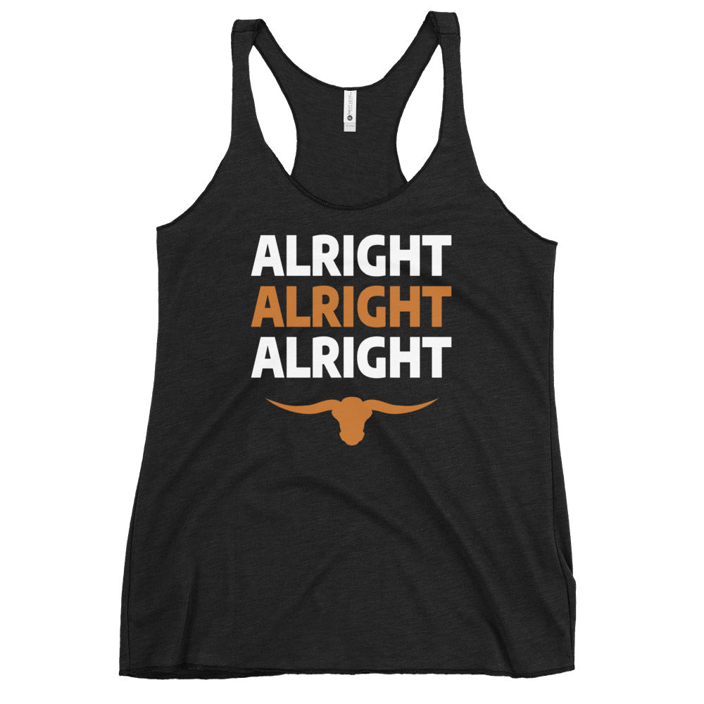 Alright Alright Alright Texas Fan College Football Women's Racerback Tank Top