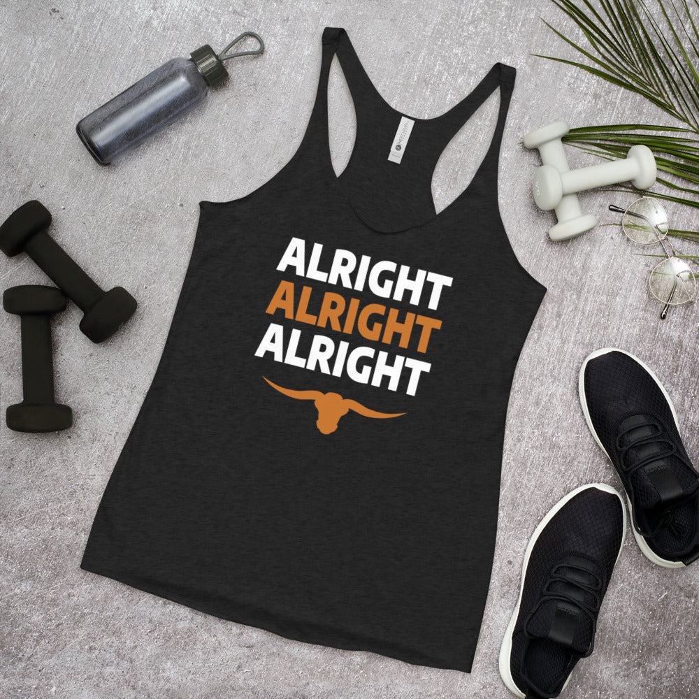 Alright Alright Alright Texas Fan College Football Women's Racerback Tank Top