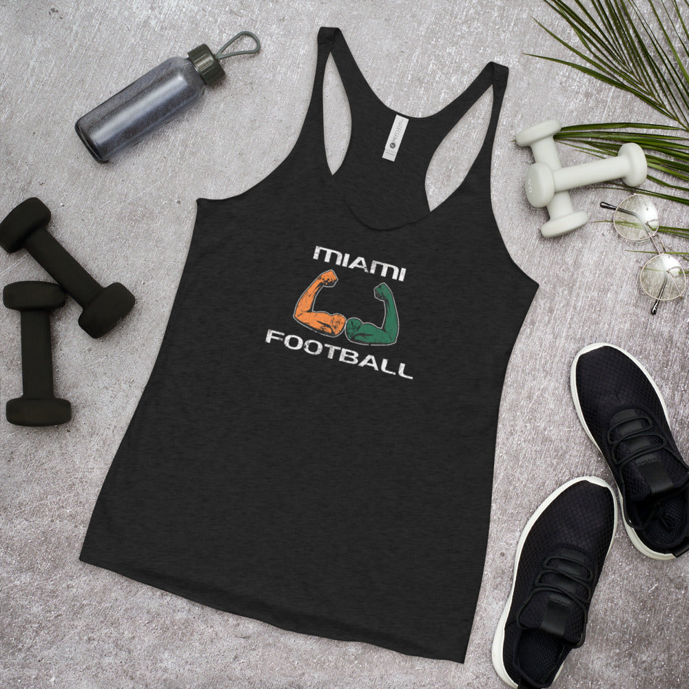 Miami Native 305 Area Code College Football Fan Women's Racerback Tank Top