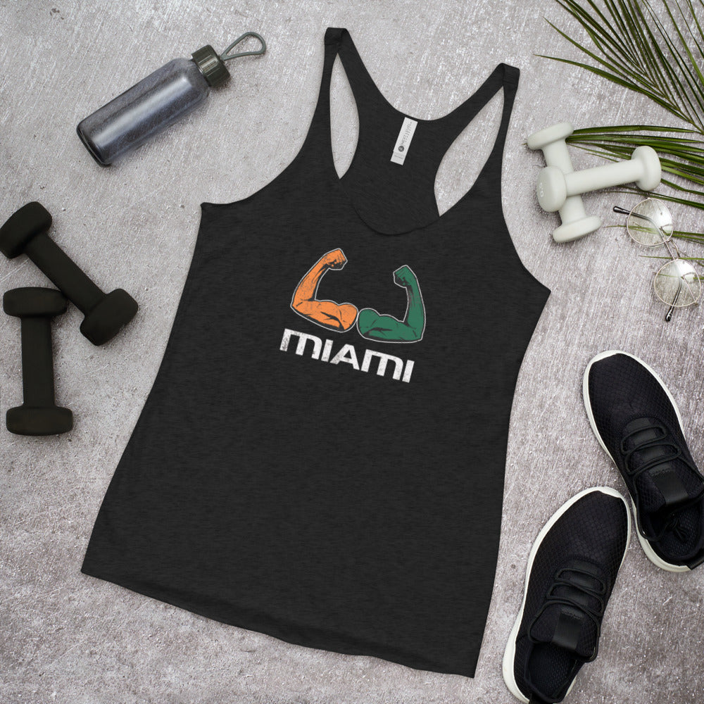 Miami Native 305 Area Code College Football Fan Women's Racerback Tank Top