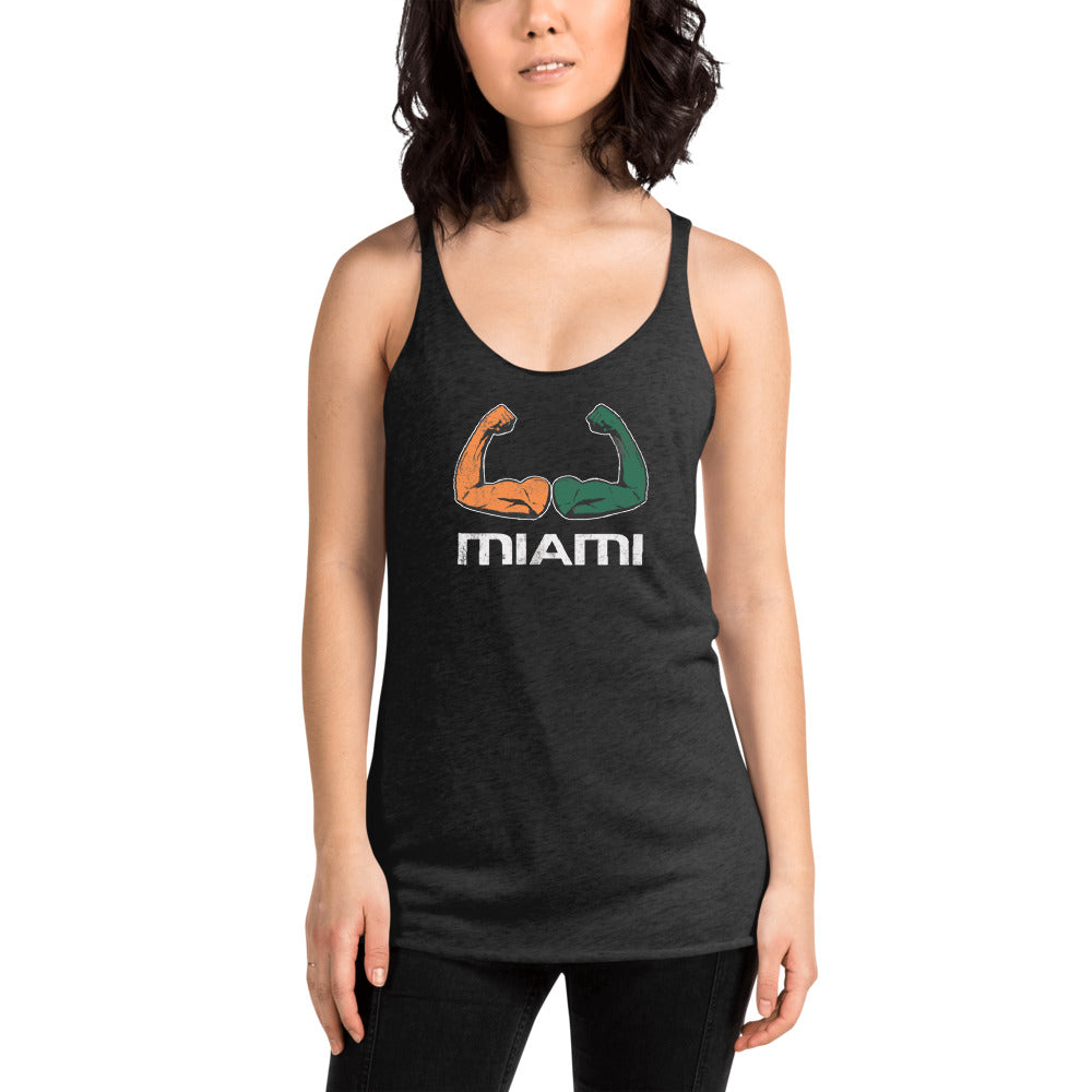Miami Native 305 Area Code College Football Fan Women's Racerback Tank Top