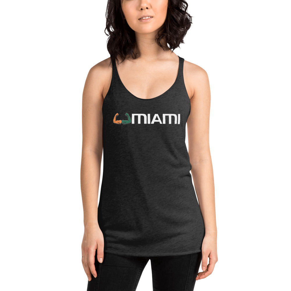 Miami 305 Area Code Native College Football Fan Women's Racerback Tank Top