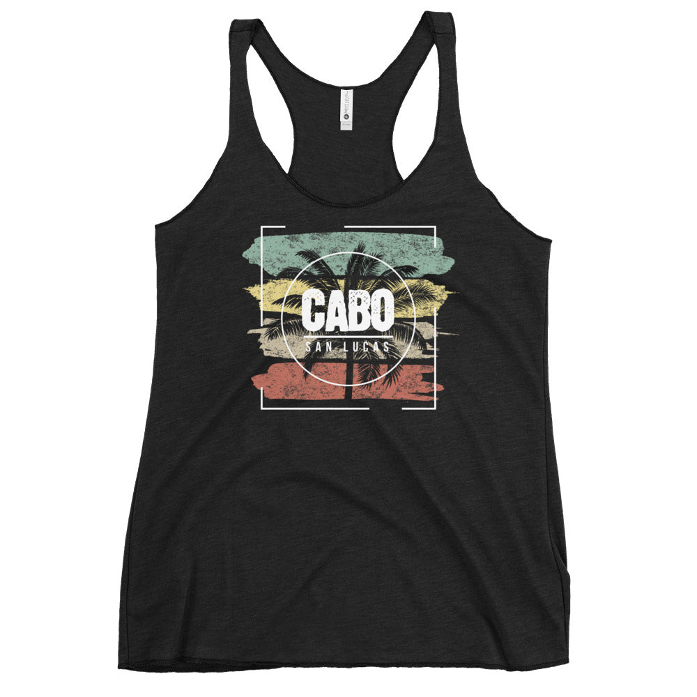 Cool Cabo San Lucas Mexico Beach Palm Tree Vacation Souvenir Women's Racerback Tank Top