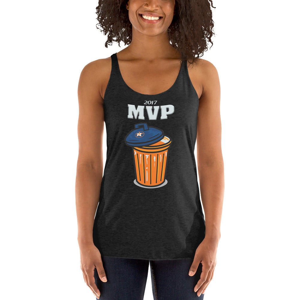 Anti Houston Baseball Funny Trash Can MVP Sarcastic Women's Racerback Tank Top
