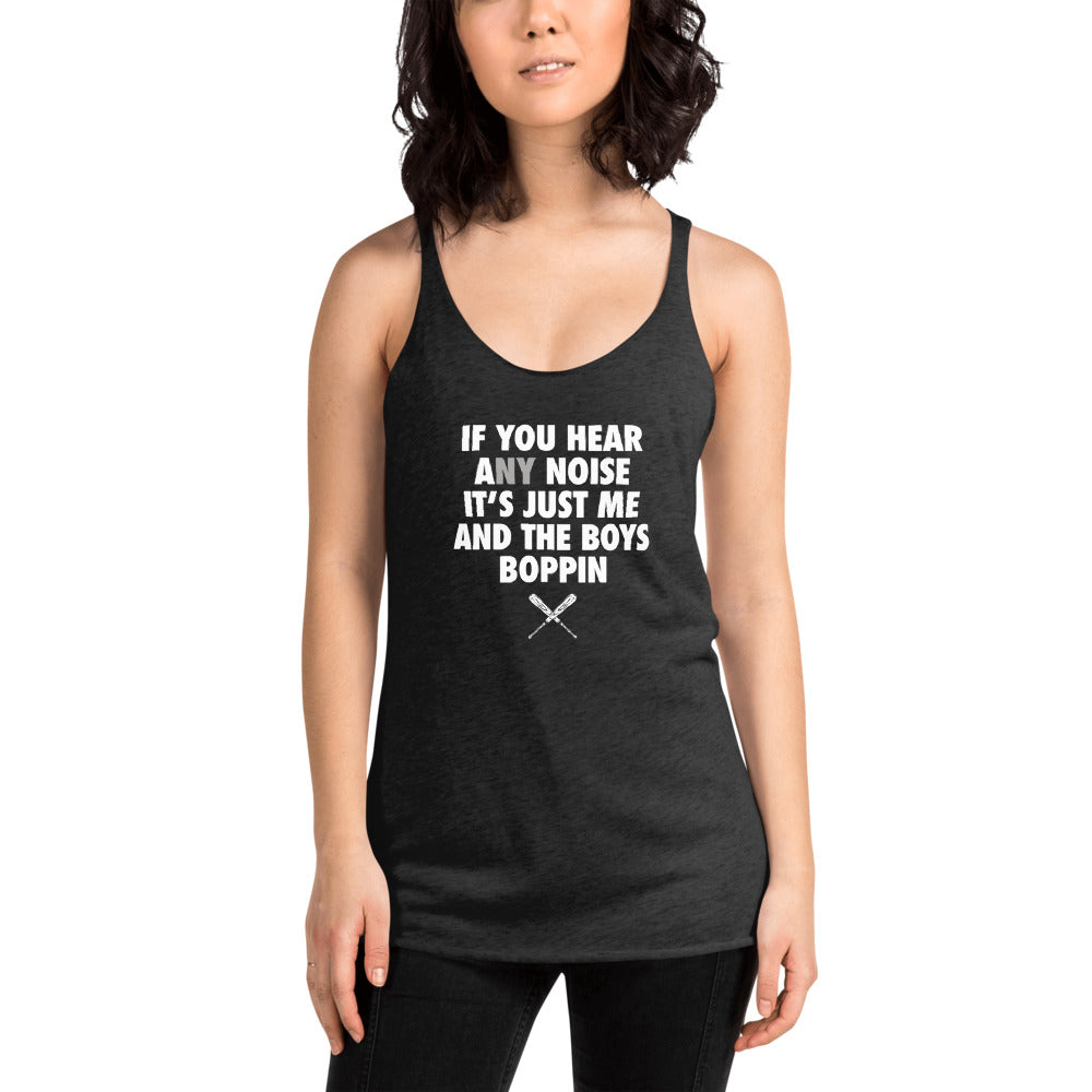 New York Baseball Fan Funny Boys Boppin Quote NY Women's Racerback Tank Top