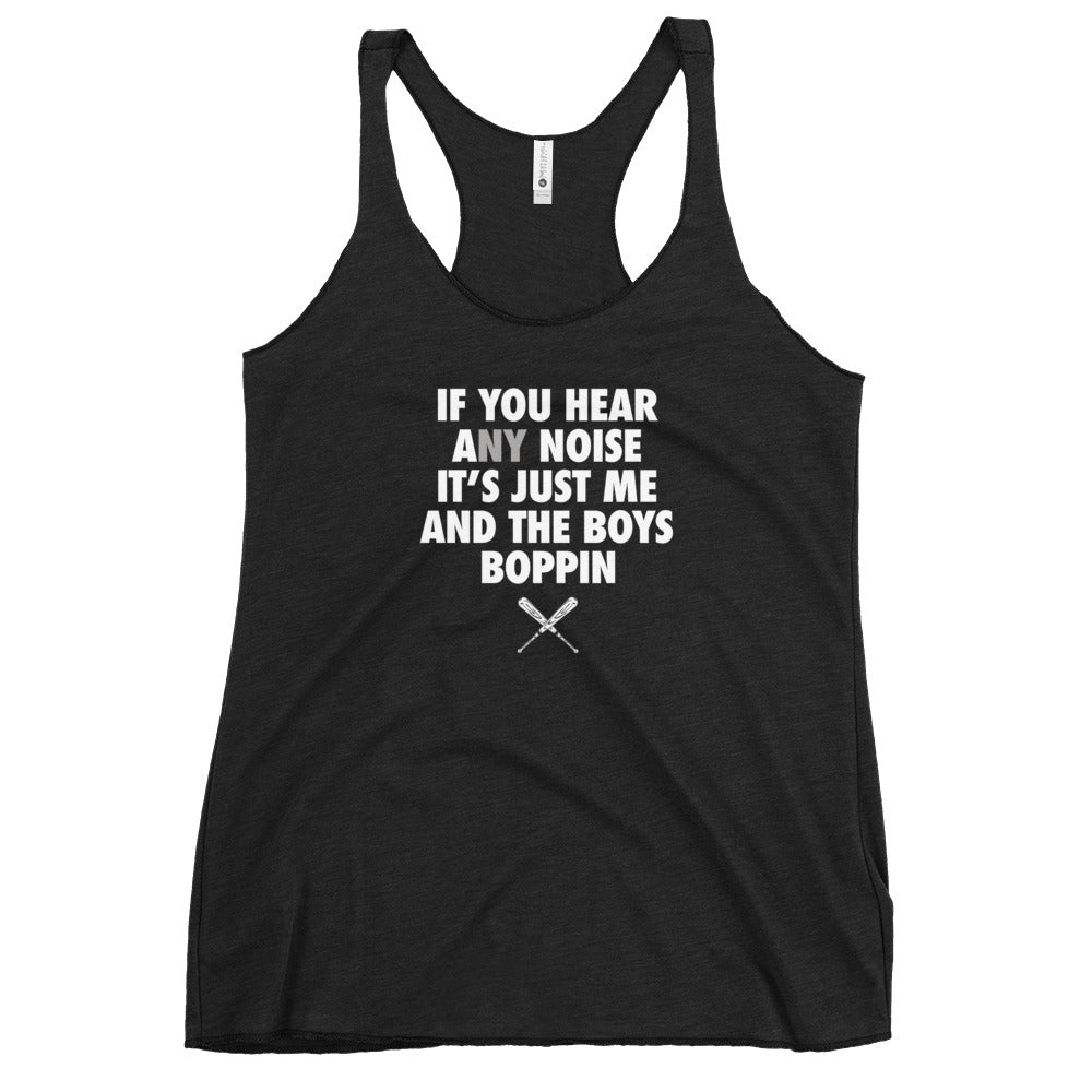 New York Baseball Fan Funny Boys Boppin Quote NY Women's Racerback Tank Top